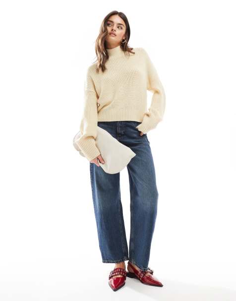 Brave Soul high neck fisherman jumper in butter yellow - view 1