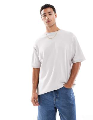 Brave Soul Brave Soul high neck oversized t-shirt in grey