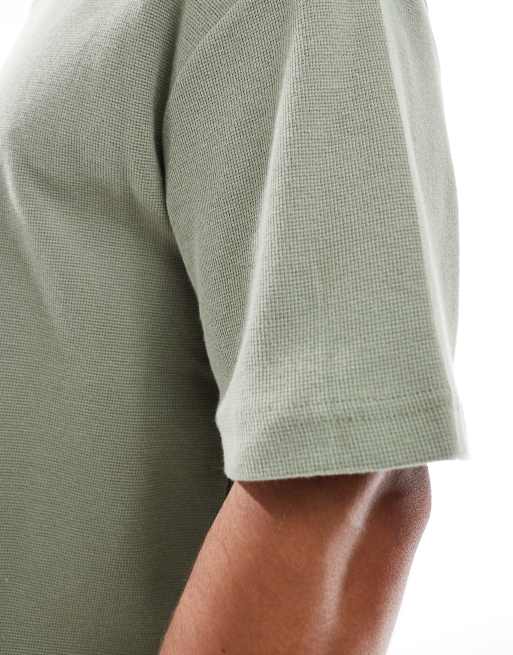 Brave Soul high neck oversized t-shirt in sage green, 2 of 4