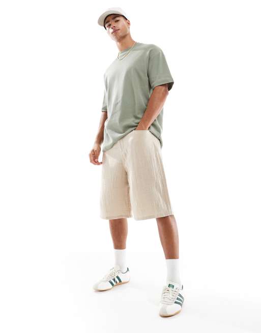 Brave Soul high neck oversized t-shirt in sage green, 3 of 4