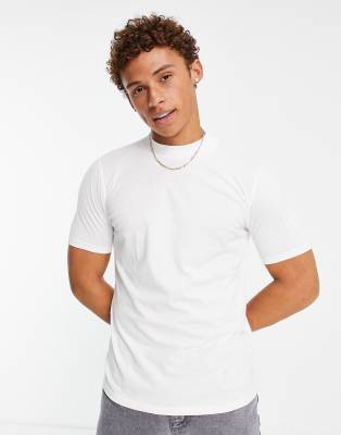 Brave Soul high neck T-shirt in navy