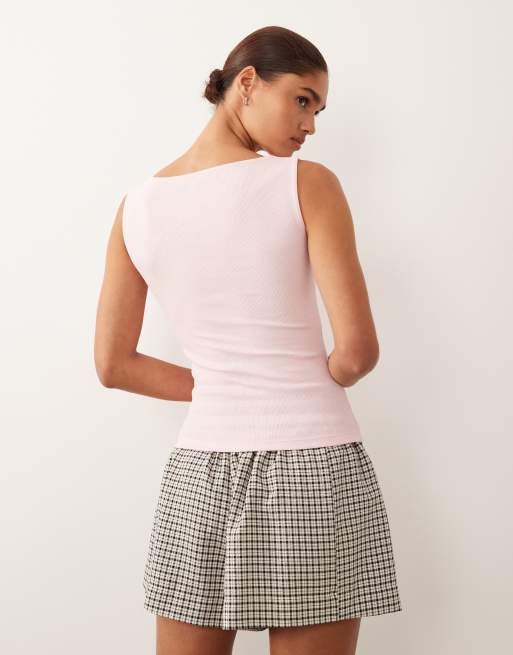 Brave Soul high neck tank top in pale pink, 3 of 4