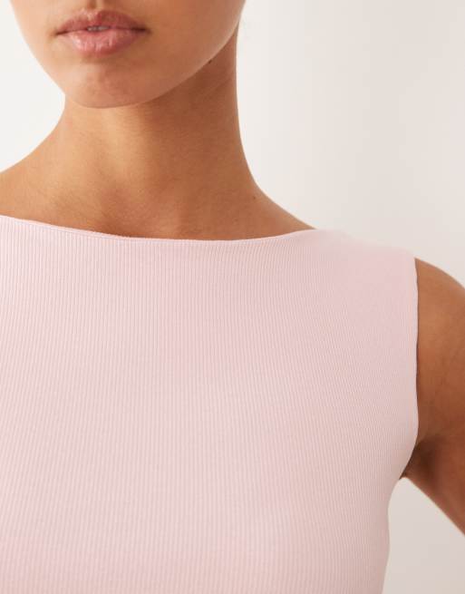 Brave Soul high neck tank top in pale pink, 4 of 4