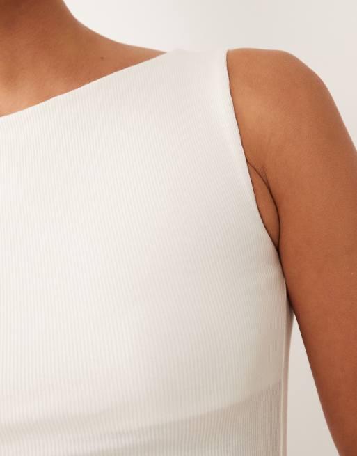Brave Soul high neck vest top in off white, 4 of 4