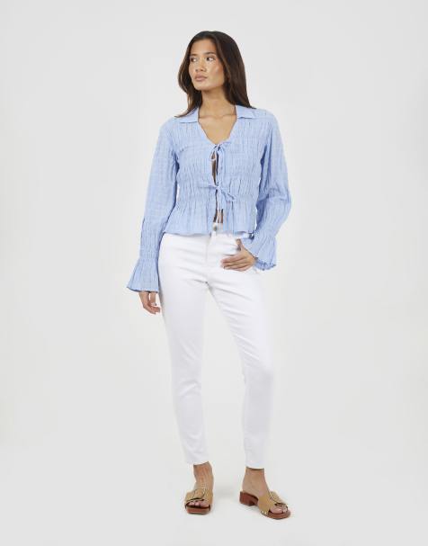 Brave Soul High waist skinny jeans with stretch in white - view 1