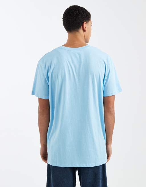 Brave Soul – Himmelsblå t-shirt i oversize med rund halsringning, 3 av 5