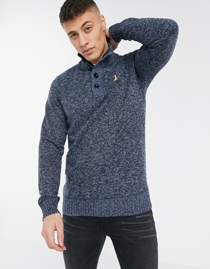 Brave Soul - højhalset pullover-trøje-marineblå