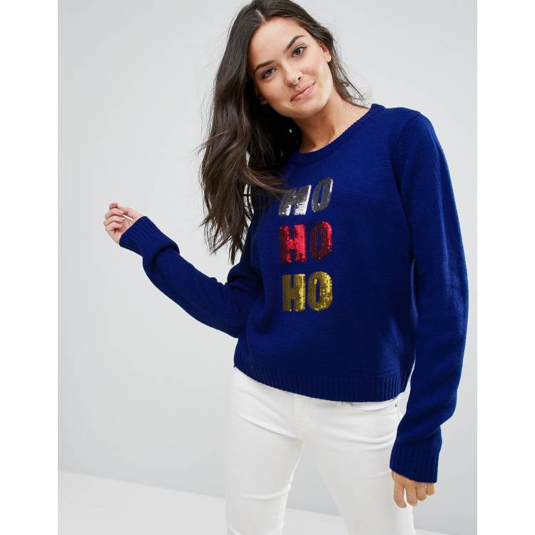 Ho ho ho sequin on sale sweater