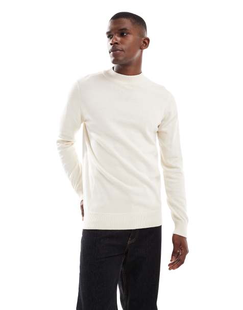 Brave Soul – Hochgeschlossener Pullover in Cremeweiß mit körperbetontem Schnitt - view 1