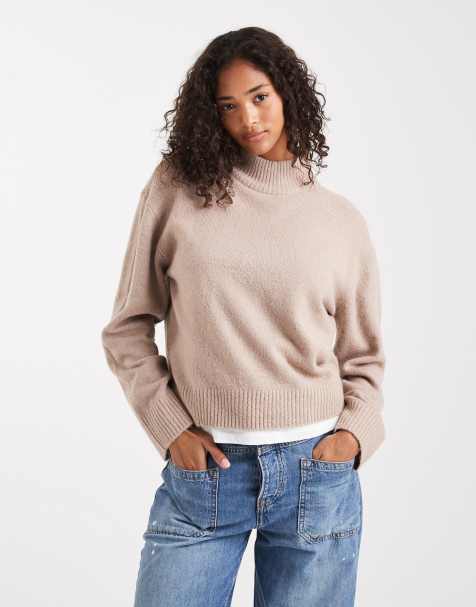 Brave Soul – Hochgeschlossener Strickpullover in Nerzbeige - view 1