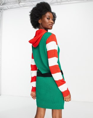 red and green striped sweater dress Green Stripe Short Sleeve Sweater - All Tops main image 0