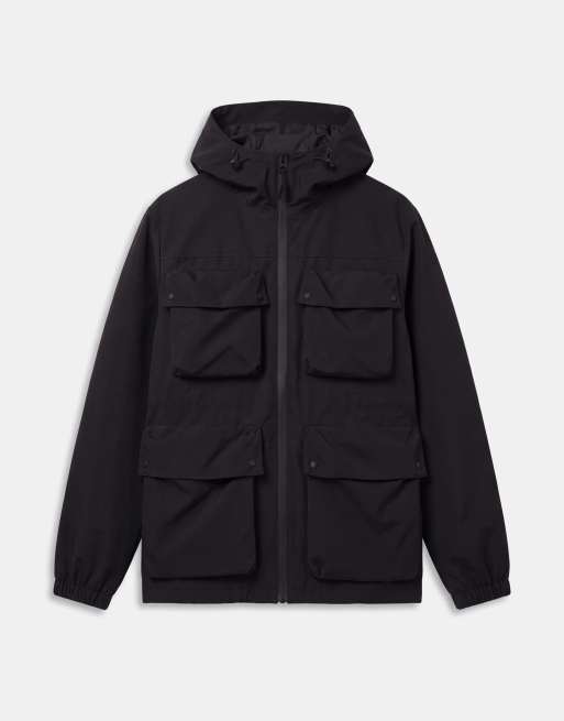 Brave Soul hooded jacket in black with multi pocket detail, 7 of 10