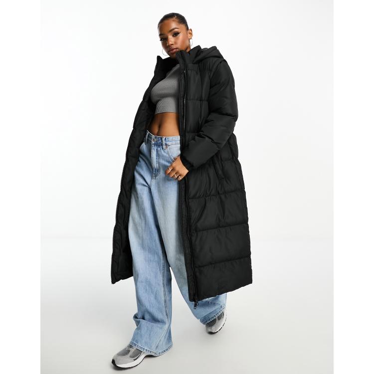 ASOS DESIGN sleeveless maxi puffer jacket in black - ShopStyle