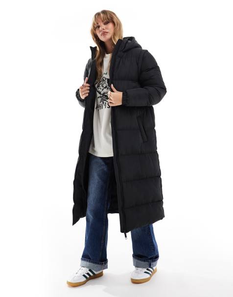 Black puffer fashion coat asos