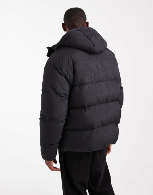 Brave Soul hooded puffer coat in black, 3 of 5