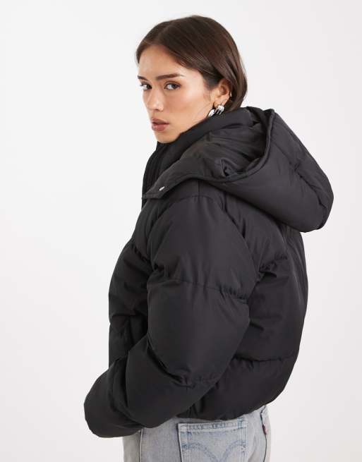 Brave Soul hooded puffer jacket in black, 2 of 4