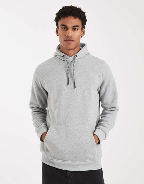 Brave Soul - Hoodie met contrasterende trekkoorden in gemêleerd grijs - view 1