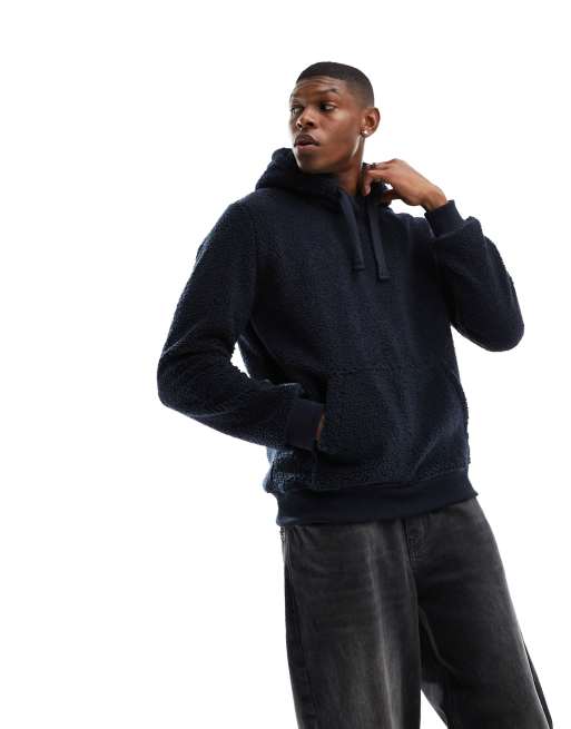 Brave Soul - Hoodie van borg in marineblauw