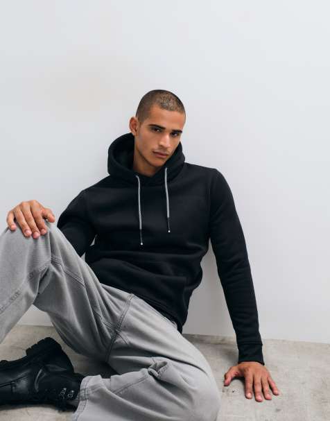 Brave Soul hoodie with contrast drawcords in black - view 1