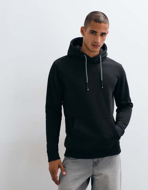 Brave Soul hoodie with contrast drawcords in black, 3 of 5