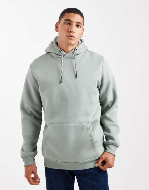Brave Soul hoodie with contrast drawcords in sage green - view 1