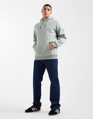 Brave Soul Hoodie With Contrast Drawcords In Green