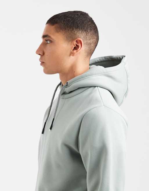 Brave Soul hoodie with contrast drawstring in sage green, 4 of 5