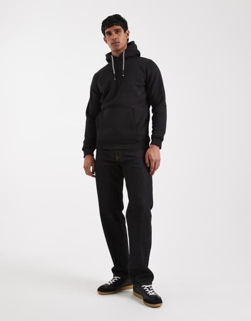 Brave Soul hoodie with contrast drawstrings in black, 3 of 5