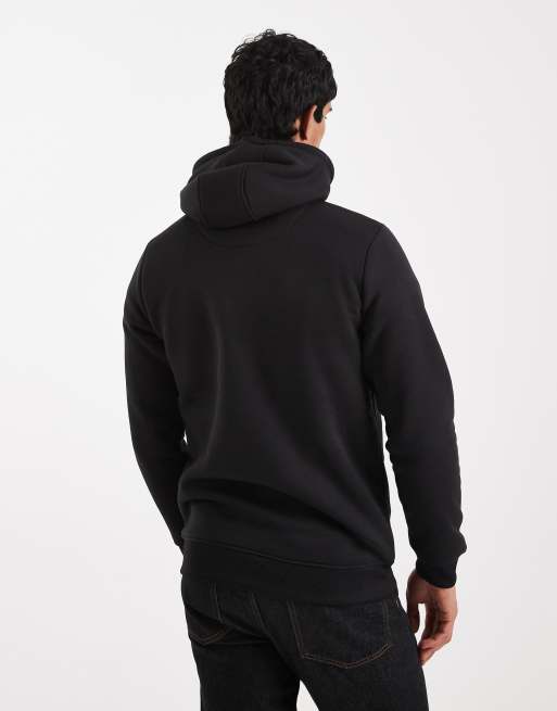 Brave Soul hoodie with contrast drawstrings in black, 5 of 5
