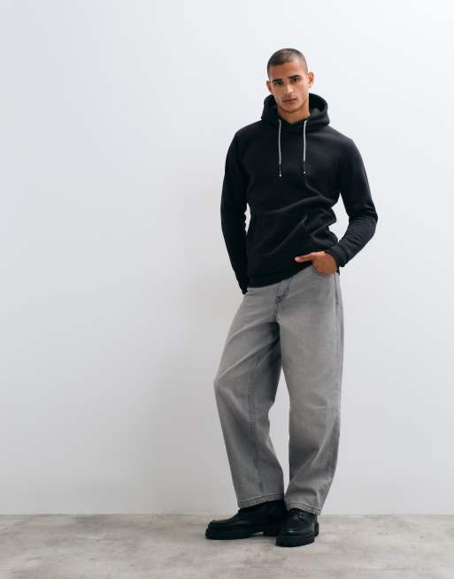 Brave Soul hoodie with contrast drawstrings in black, 4 of 5