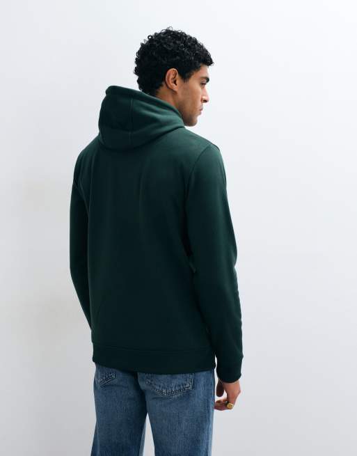 Brave Soul hoodie with contrast drawstrings in dark green, 3 of 5