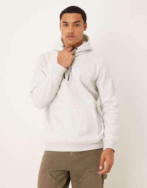 Brave Soul Hoodie with kangaroo pocket in ecru - view 1