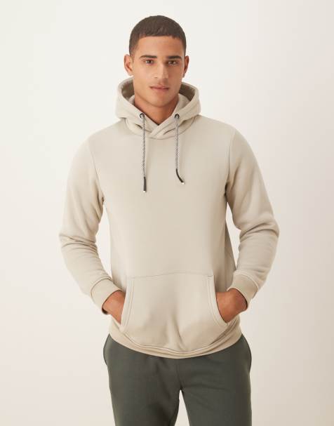 Brave Soul Hoodie with kangaroo pocket in light stone - view 1