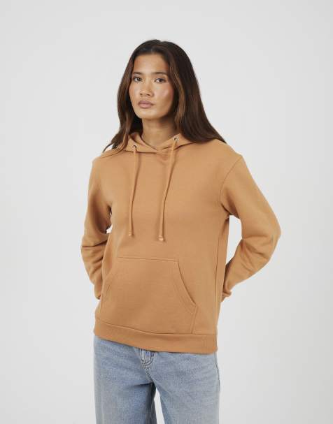 Brave Soul Hoodie with kangaroo pocket in tan - view 1