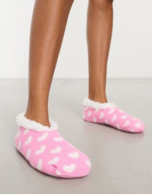 Brave Soul hope cosy footsie socks in pink heart - ASOS Price Checker