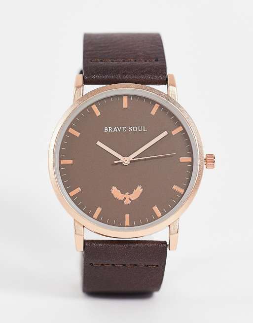 Brave Soul - Horloge met logo in zwart en goud