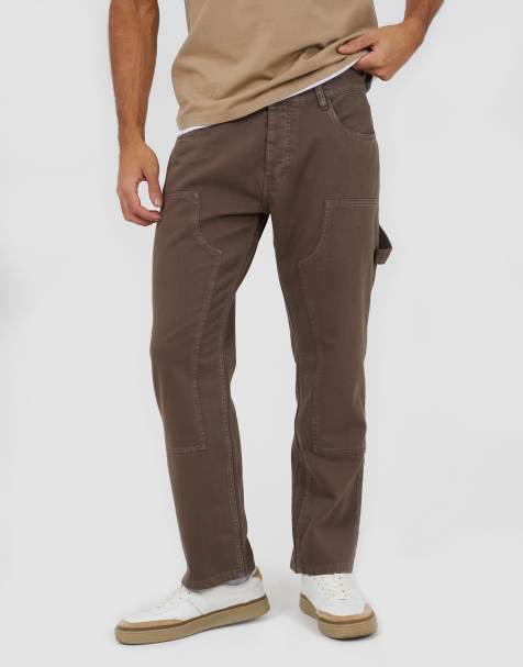 Brave Soul – Hose aus Baumwolle in Braun im Carpenter-Stil mit schmalem Beinschnitt - view 1