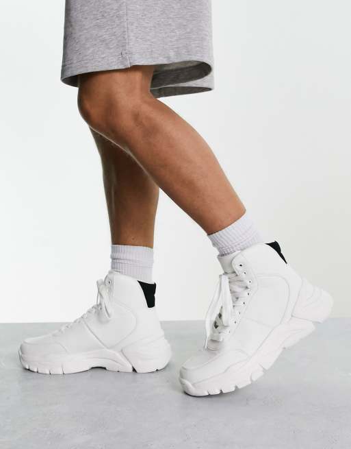 Brave Soul – Hybrid-Sneaker in Weiß mit dicker Sohle