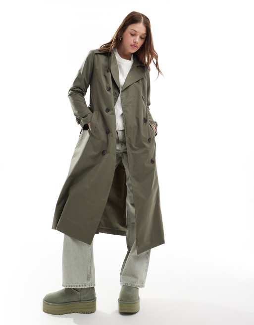 Brave Soul - Imperméable enduit à ceinture - Kaki