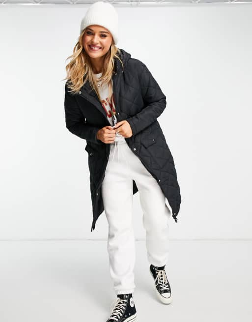 Brave Soul - Iriana - Lang gewatteerd maxi-jack in zwart