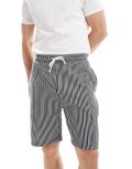 Brave Soul jacquard stripe knitted shorts in black and white