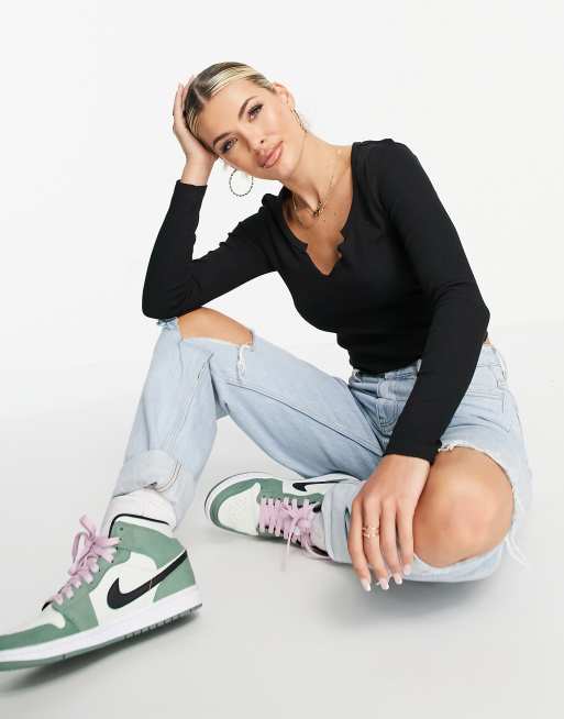 Brave Soul - Jane - Top a maniche lunghe con scollo con intaglio