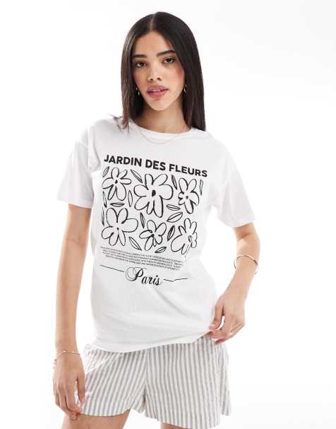 Brave Soul - Jardin des Fleurs - T-shirt à imprimé fleurs - Blanc - view 1