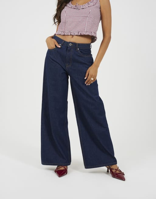 Brave Soul - Jean ample à taille mi-haute - Indigo, 2 de 4