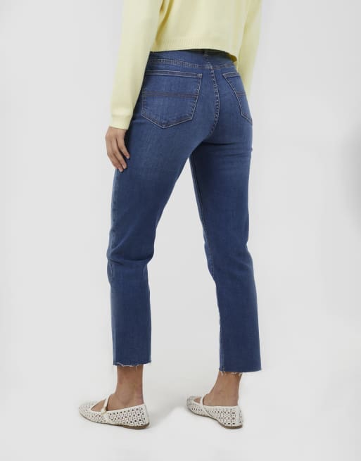 Brave Soul - Jean mom taille haute à ourlets bruts - Bleu moyen, 4 de 4