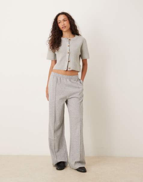 Brave Soul Jersey jogger with seam detail in grey - view 1