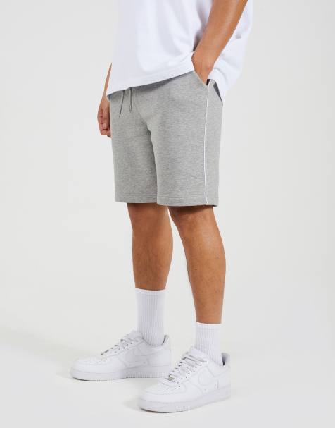 Brave Soul – Jersey-Shorts in Hellgrau mit Kordelzug und seitlichem Streifen - view 1