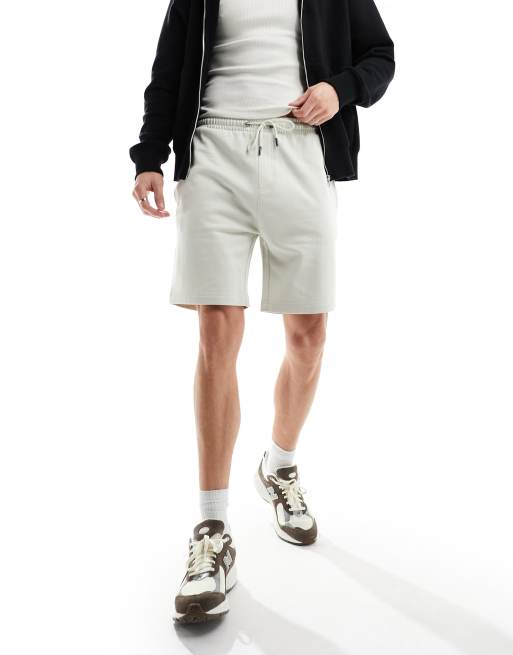 Brave Soul – Jersey-Shorts in Hellgrau