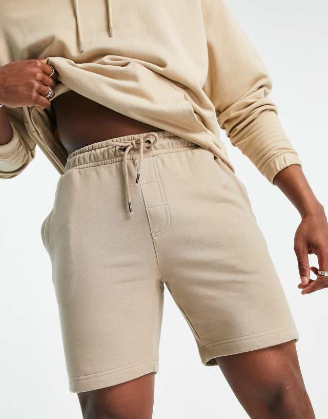 Brave Soul jersey shorts in stone