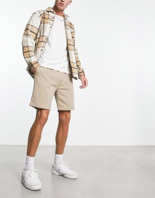 Brave Soul jersey shorts in stone-Neutral